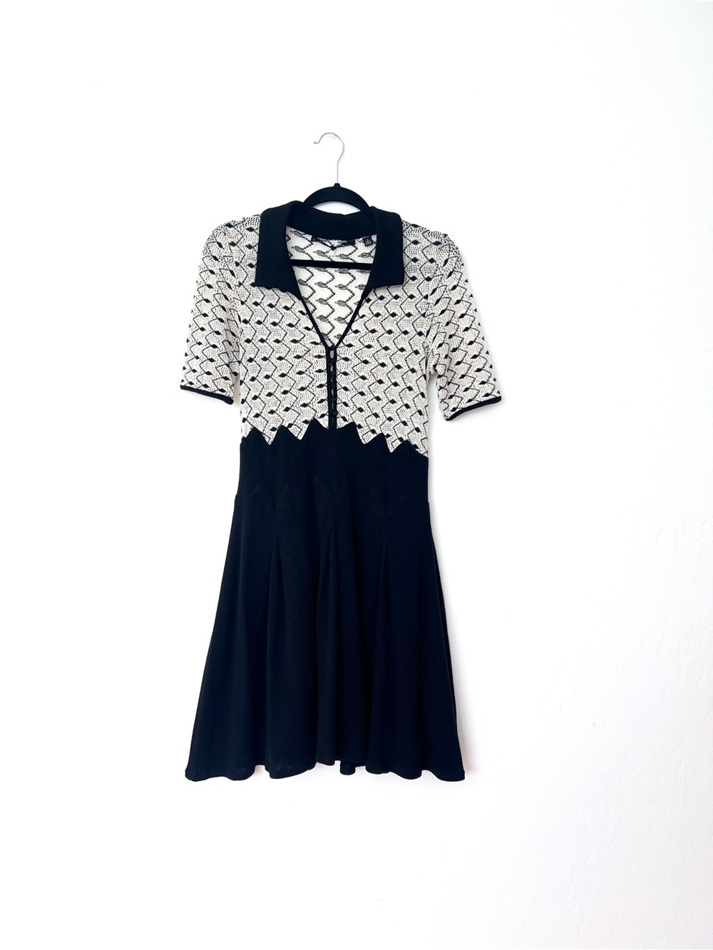 Knitted & Knotted Crochet Button Front Knit Midi Dress